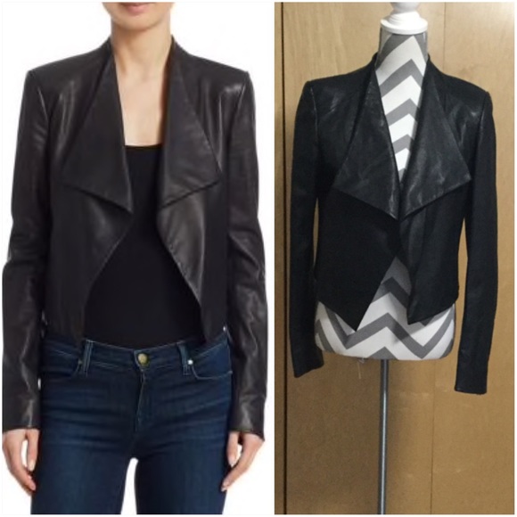 Theory Jackets & Blazers - THEORY Crossover Paperweight Leather Jacket